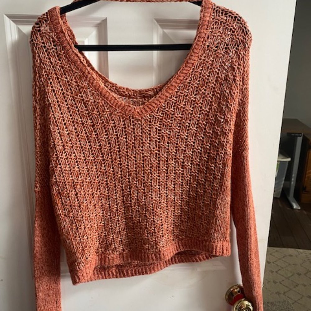 Free People orange sweater, size small